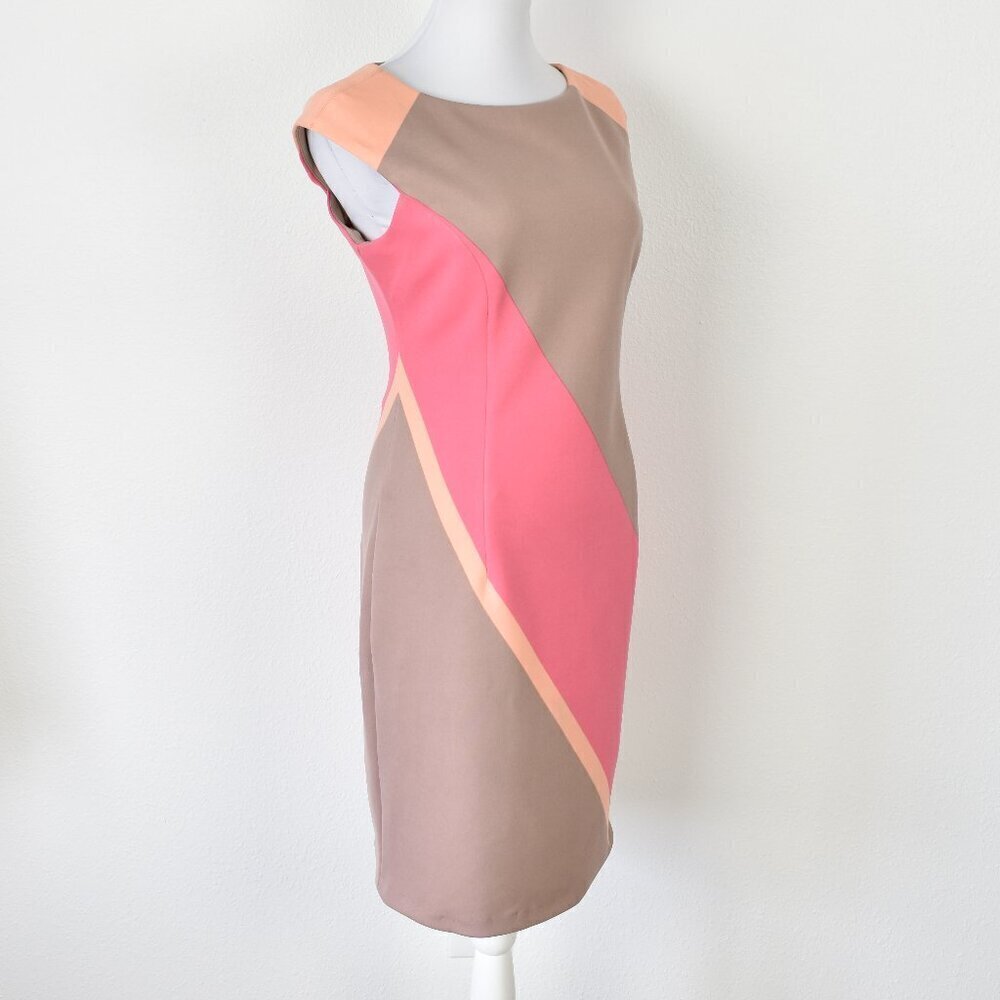 Maggy London Color Block Scuba Sheath Dress - 10 - Picture 4 of 8